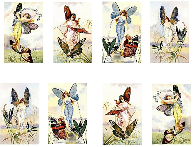 Details About Fairies Butterflies Dragonflies Fabric Fabric Blocks Free Shipping World Wide