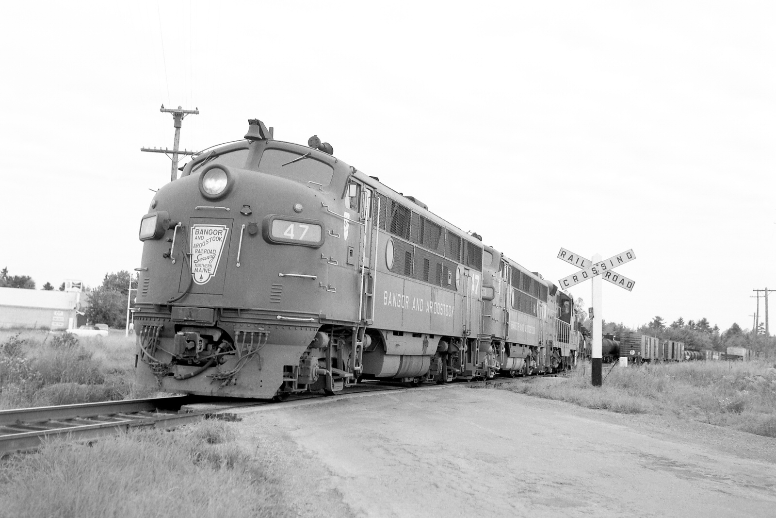 BAR F3 #47 switching cars at N. Maine Jct, ME on 8/27/1966 BAR F3 #47 switching cars at N. Maine Jct, ME on 8/27/1966