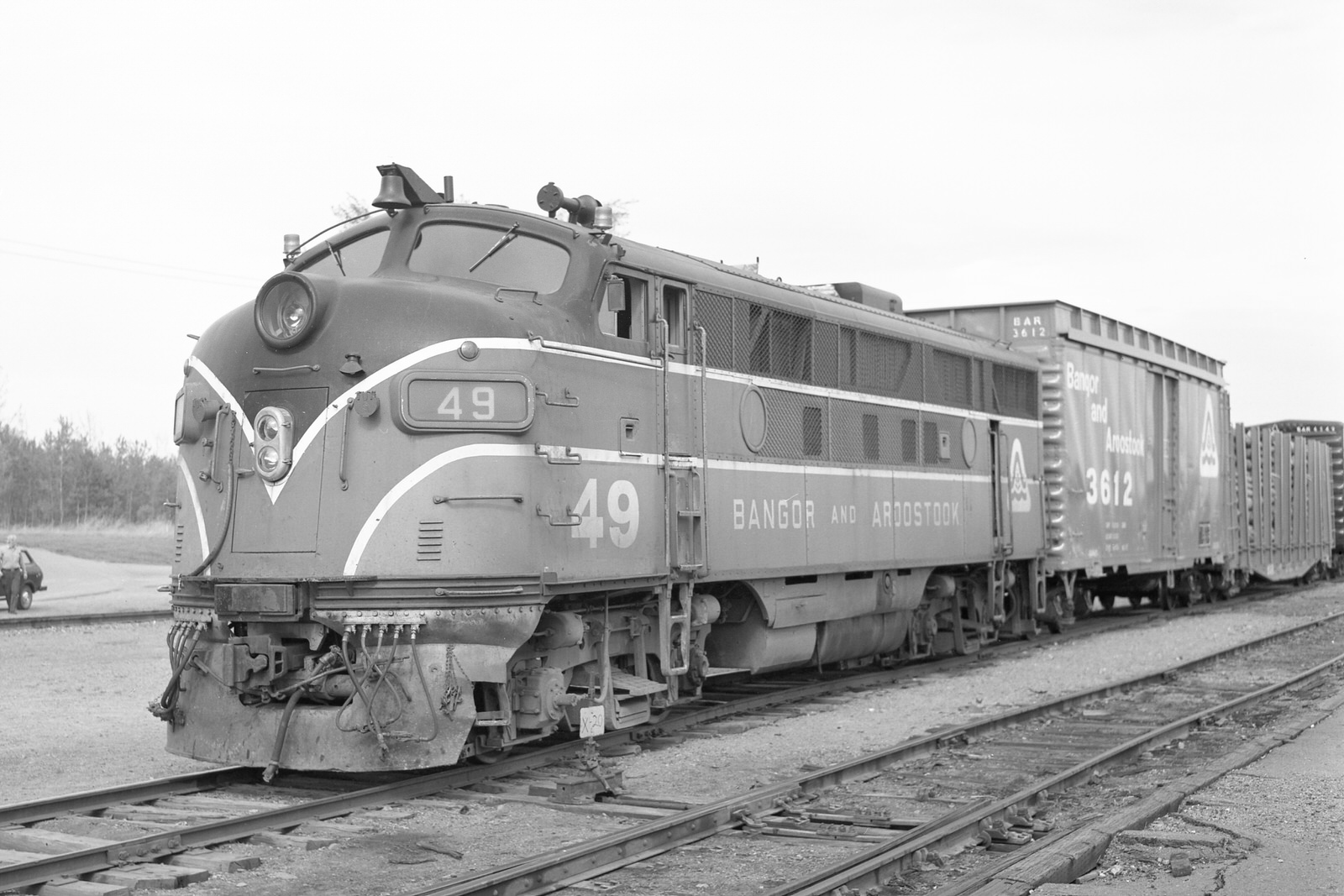 Bangor & Aroostook F3A #49 at Northern Maine Junction, Maine on May 18, 1977. Bangor & Aroostook F3A #49 at Northern Maine Junction, Maine on May 18, 1977.