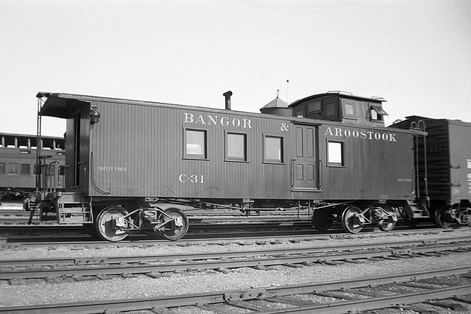 BAR Wooden Caboose C-31 at Oakfield, ME on 6/21/1939. (8x12) BAR Wooden Caboose C-31 at Oakfield, ME on 6/21/1939. (8x12)