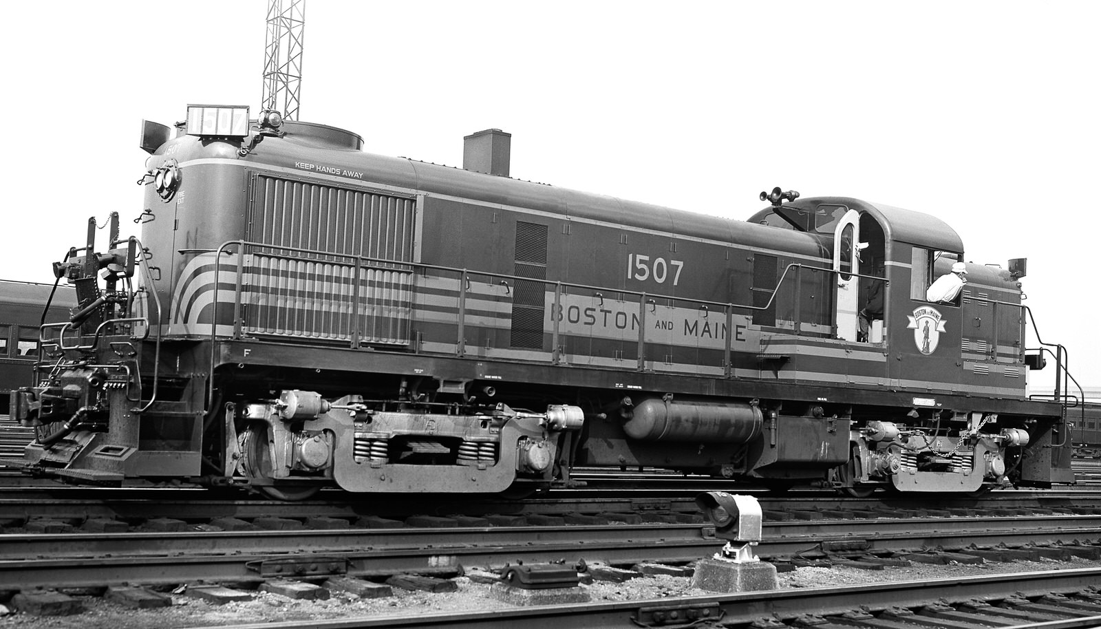 Boston & Maine Alco RS3 #1507 @ Boston, MA on 6/11/1954. Boston & Maine Alco RS3 #1507 @ Boston, MA on 6/11/1954.