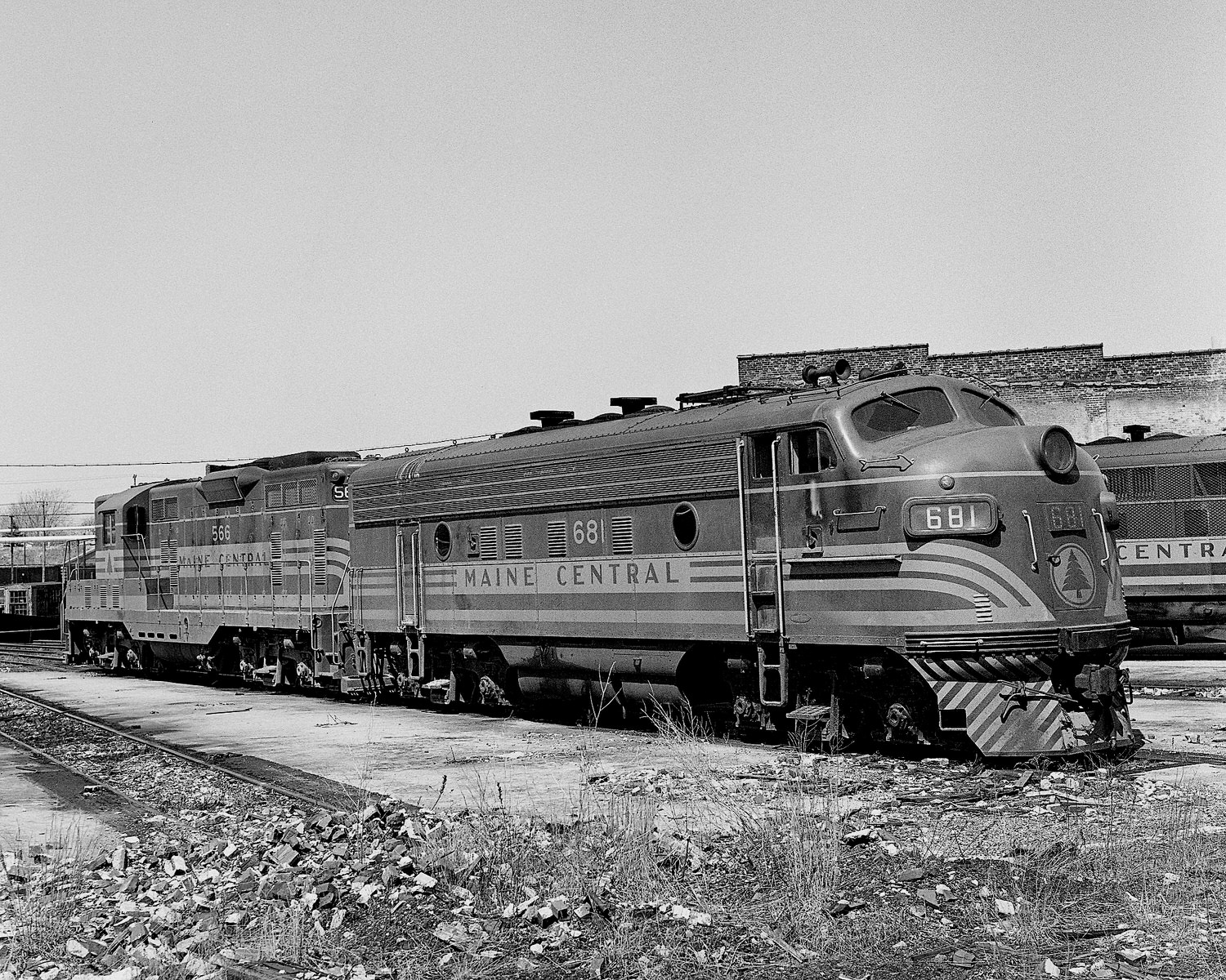 Maine Central #681 and #556 at South Portland, ME. Date unknown. (8x10) Maine Central #681 and #556 at South Portland, ME. Date unknown. (8x10)