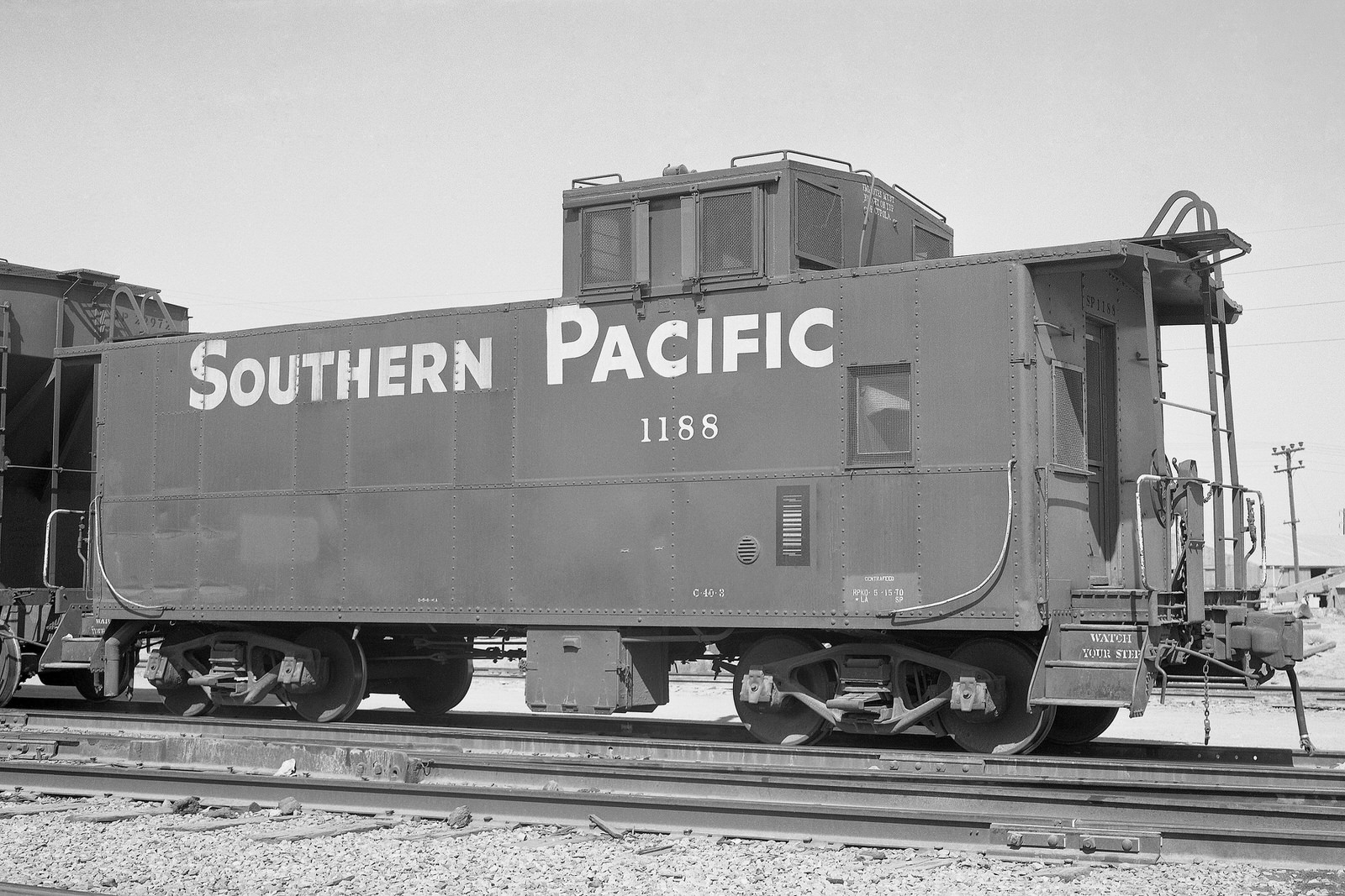 Southern Pacific caboose #1188 at El Centro, CA on 5/31/1972. (8x12) Southern Pacific caboose #1188 at El Centro, CA on 5/31/1972. (8x12)