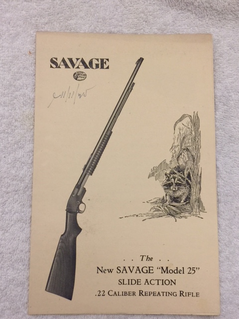 1925 SAVAGE MODEL 25 22 RIFLE BROCHURE WITH PRICE-img-0