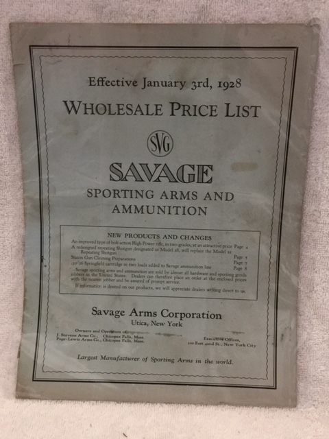 1928 SAVAGE SPORTING ARMS Catalog Distributor's-img-0