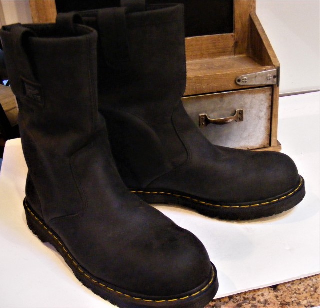 men's mid calf black leather boots
