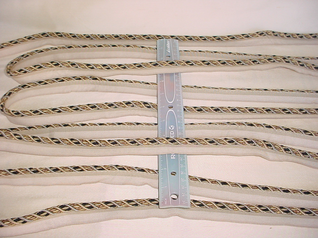 13y Lee Jofa Decorative Black Silver Gold Cording Drapery