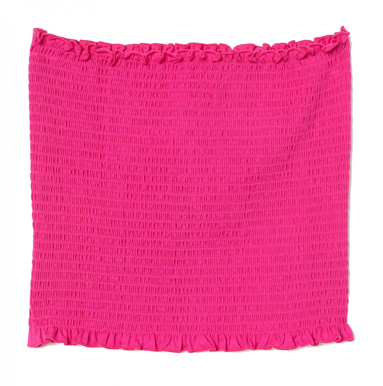 Ladies Neon Pink Shirred Bandeau Top Small UK 8-10 - Afbeelding 1 van 1