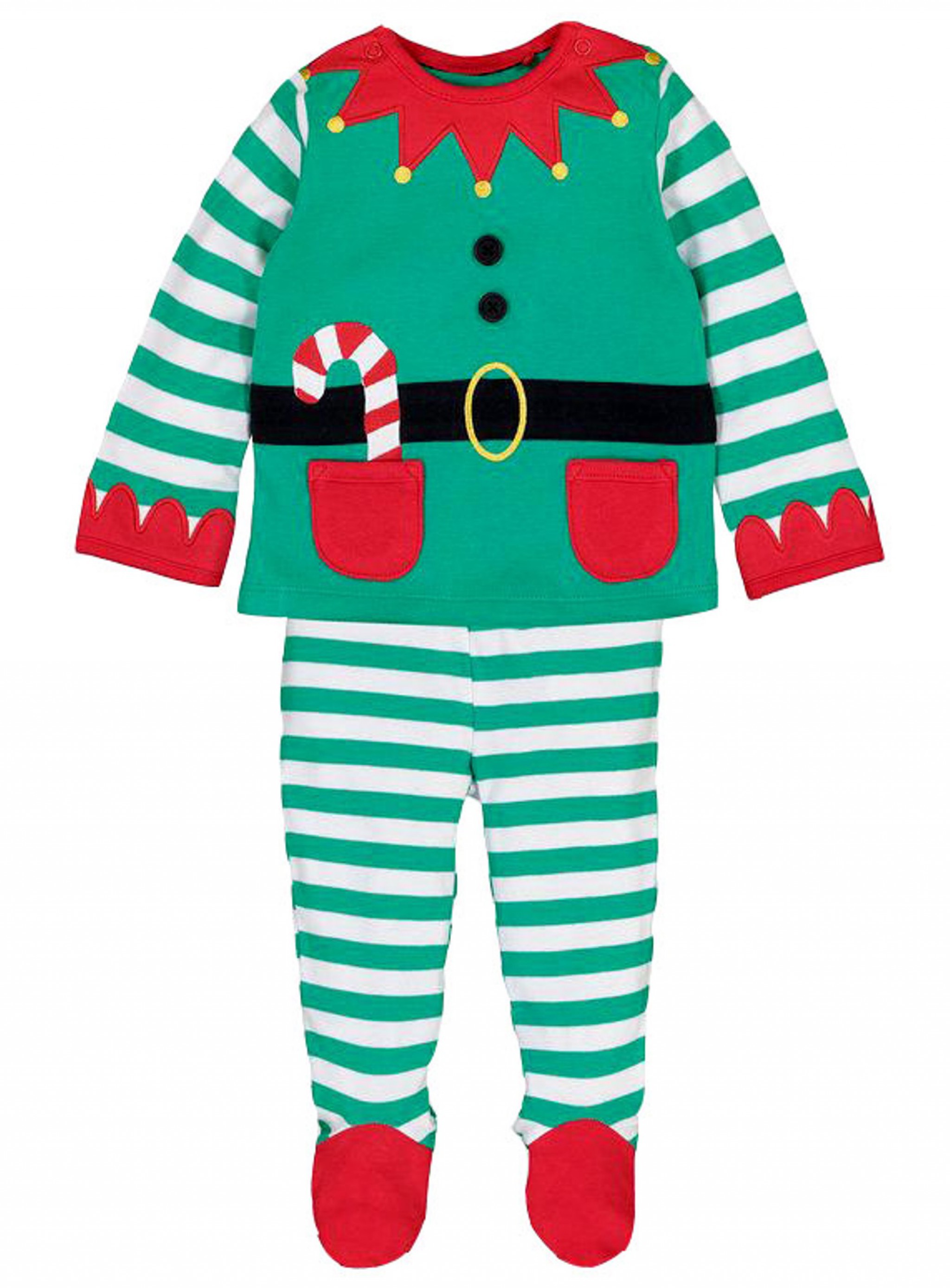 Baby Mädchen Weihnachten Tops+Streifen Hose+Hut Jacke Sets Outfit 9-24 Monate 