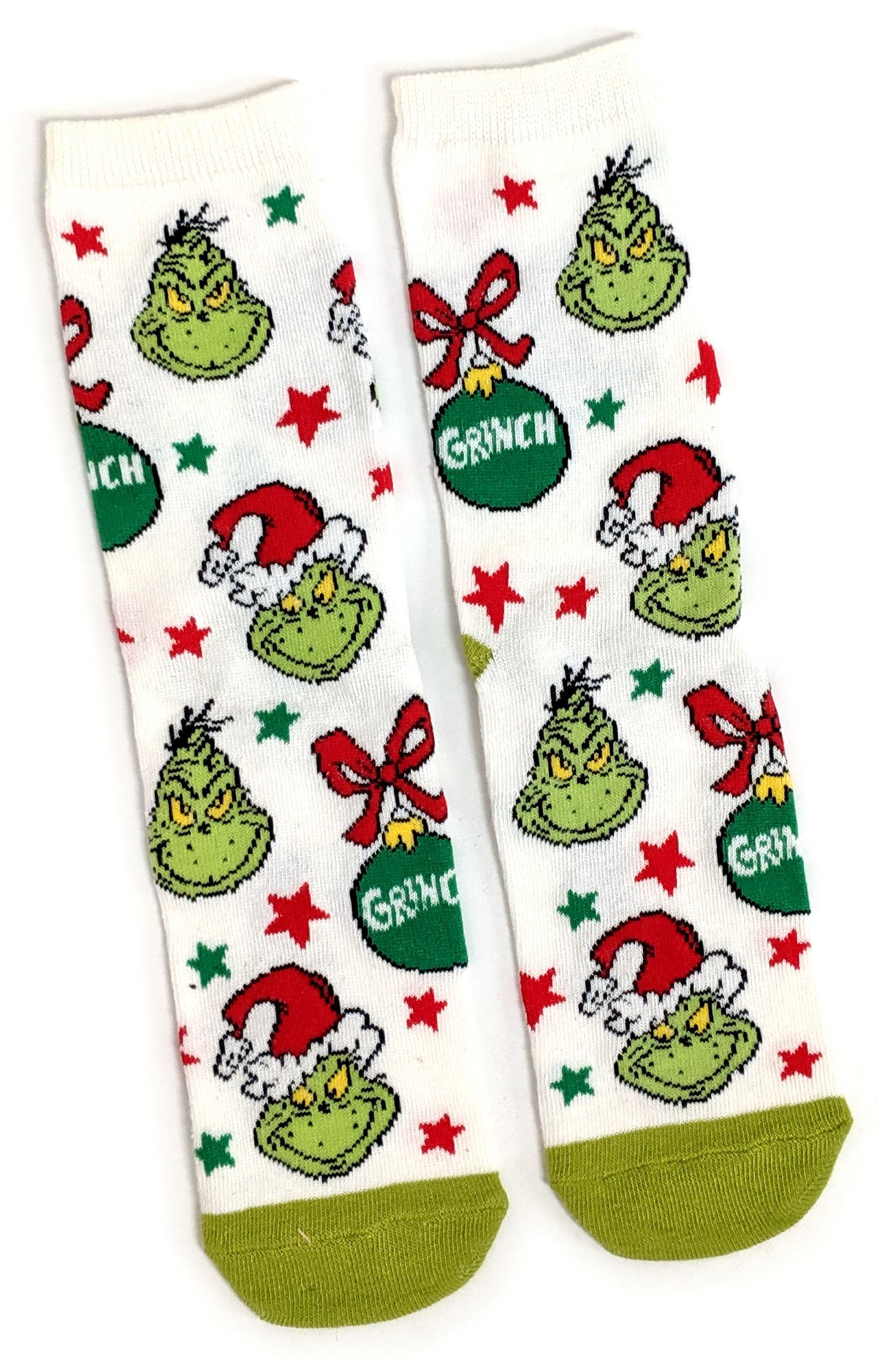 LADIES MULTIPLE GRINCH GREEN & WHITE CHRISTMAS SOCKS 48 UK /3742 EUR