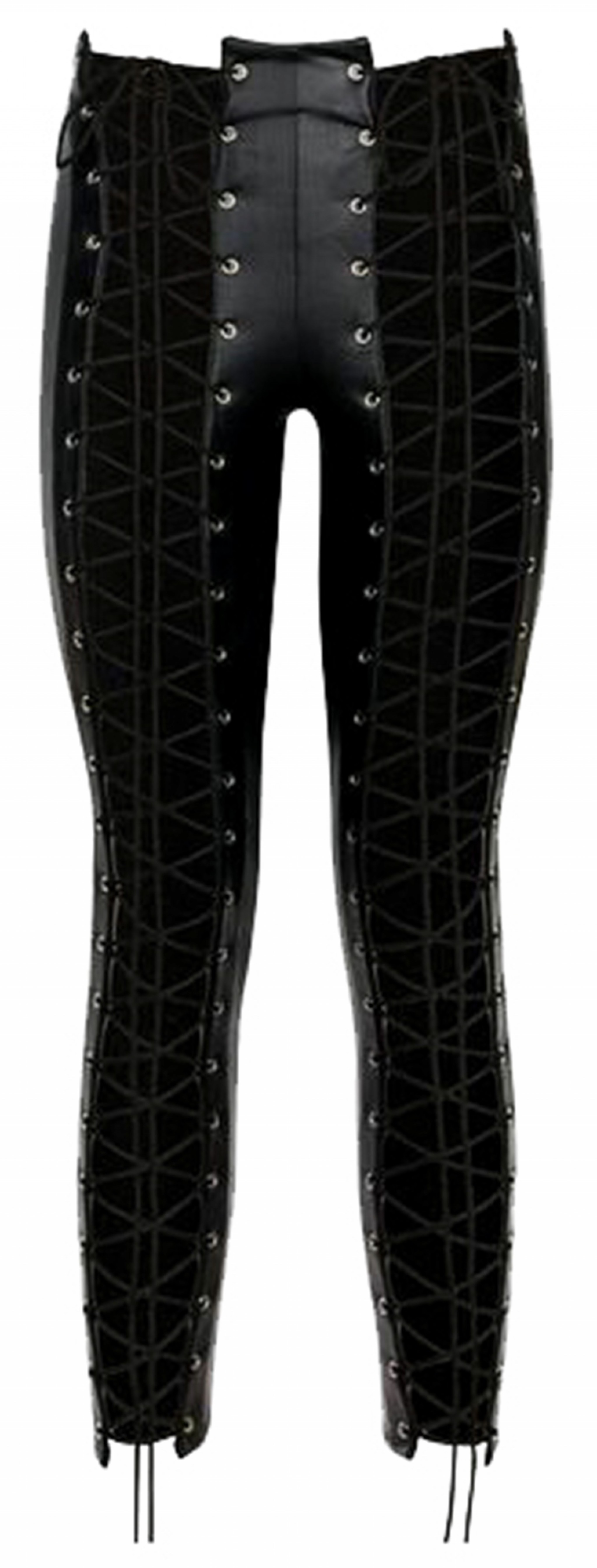 Faux leather on sale lace up leggings