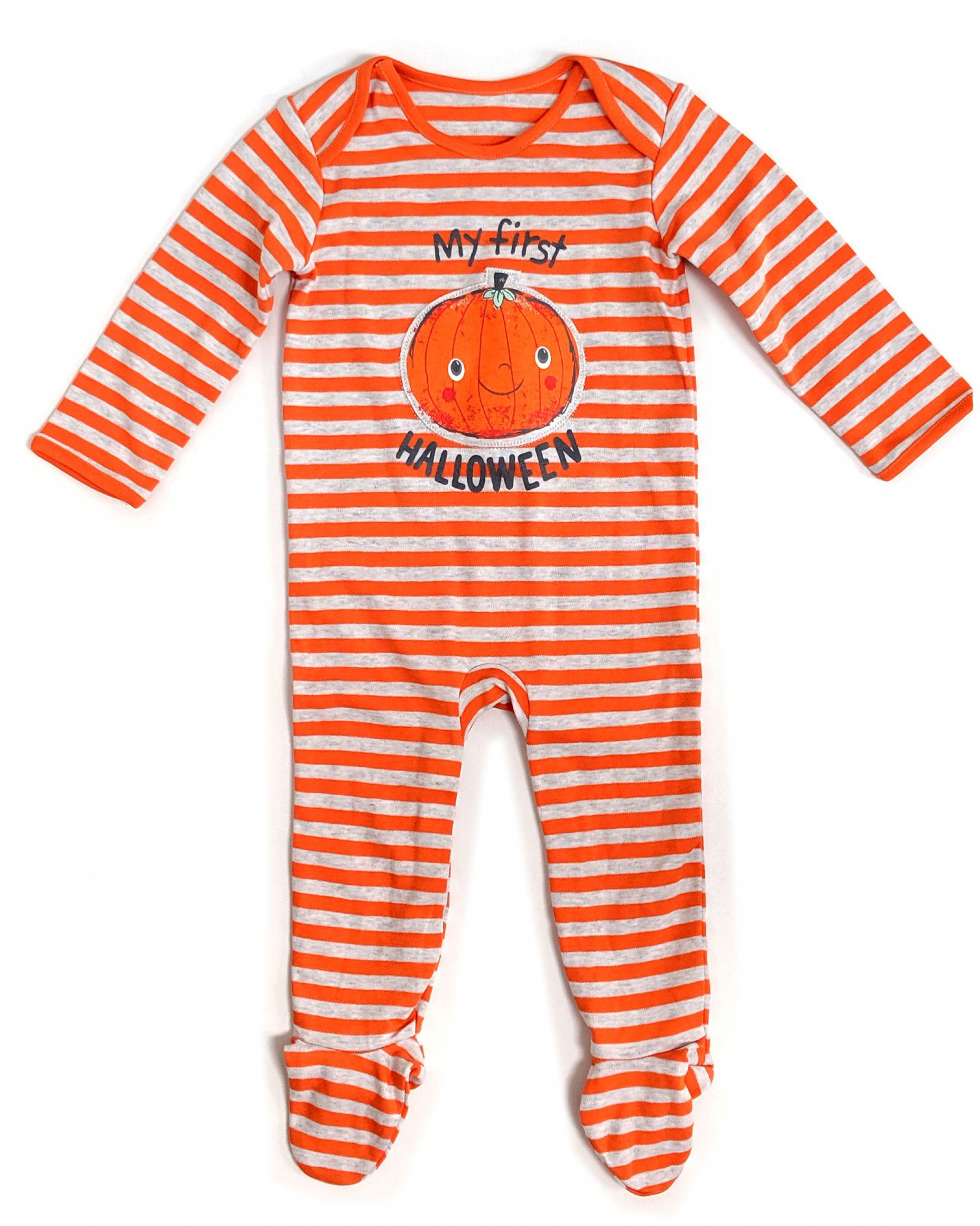 baby pumpkin sleepsuit
